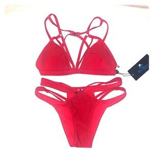 Red Fashion Nova bikini, NWT, size XS.